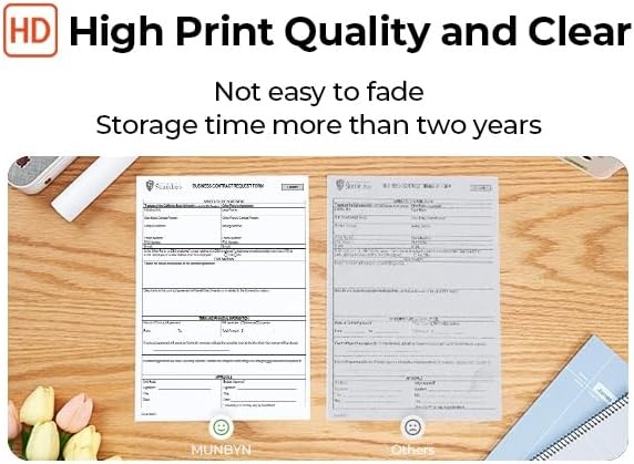image:imageMUNBYN A4 Thermal Paper 3 Rolls 27 SheetsRoll Thermal Paper for Document Homework Picture 827210mm width Compatible with ITP02ITP04ITP01 Portable Printer BPA Free