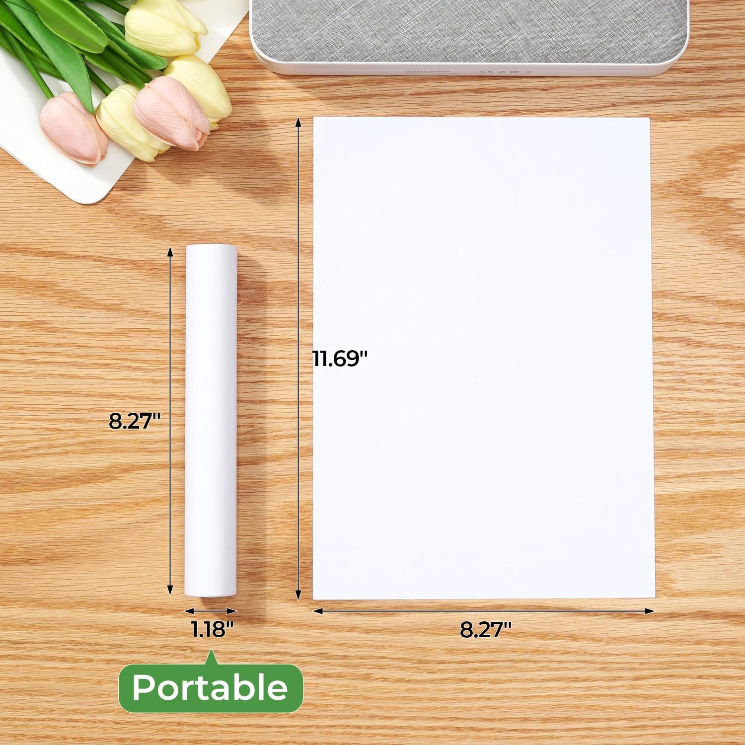 image:imageMUNBYN A4 Thermal Paper 3 Rolls 27 SheetsRoll Thermal Paper for Document Homework Picture 827210mm width Compatible with ITP02ITP04ITP01 Portable Printer BPA Free