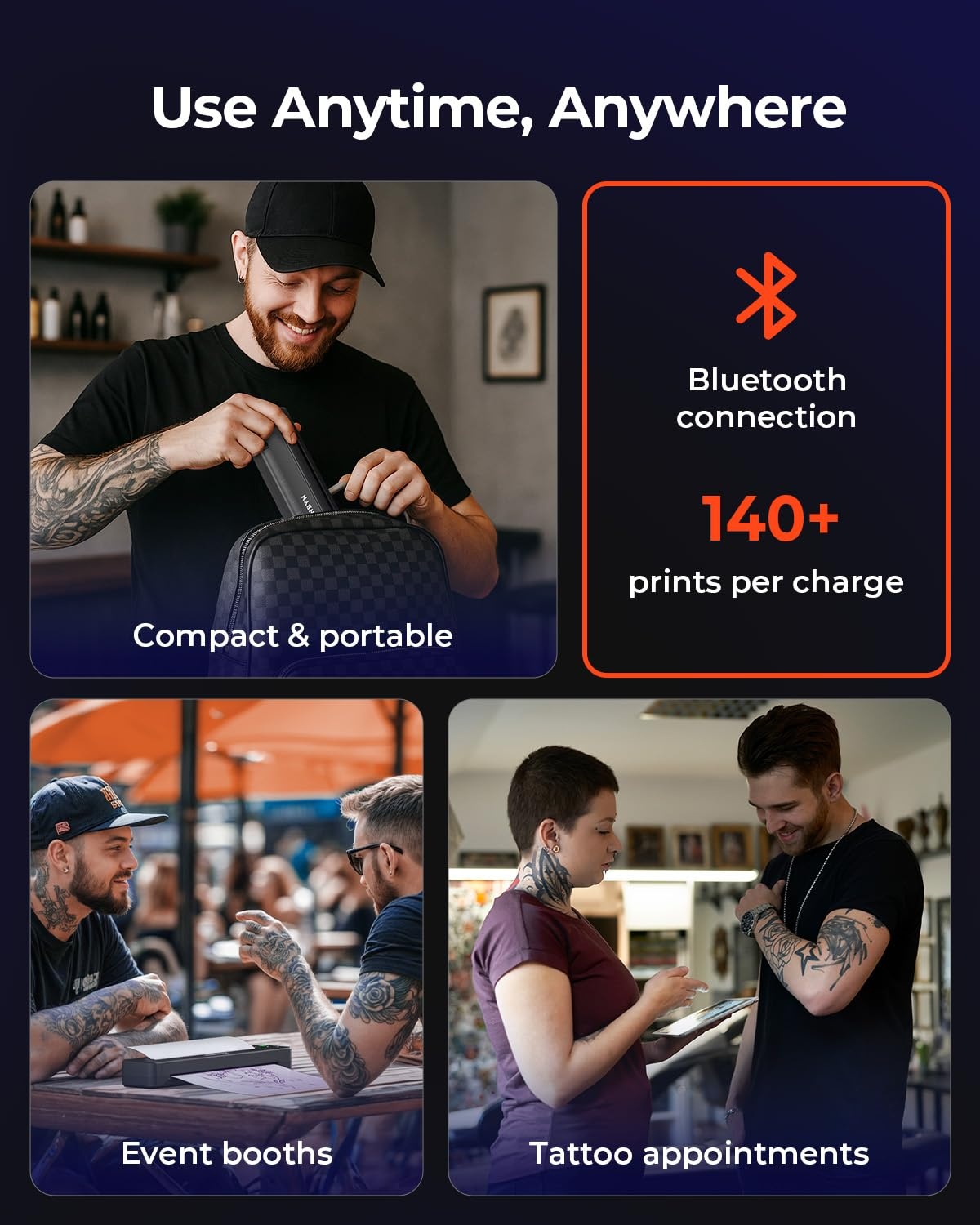 image:imageMUNBYN Tattoo Stencil Printer ITP06 300DPI Wireless Thermal Tattoo Printer with 20 Transfer Papers Tattoo Printers Compatible with Smartphone amp PC for Tattoo Artists amp Beginners