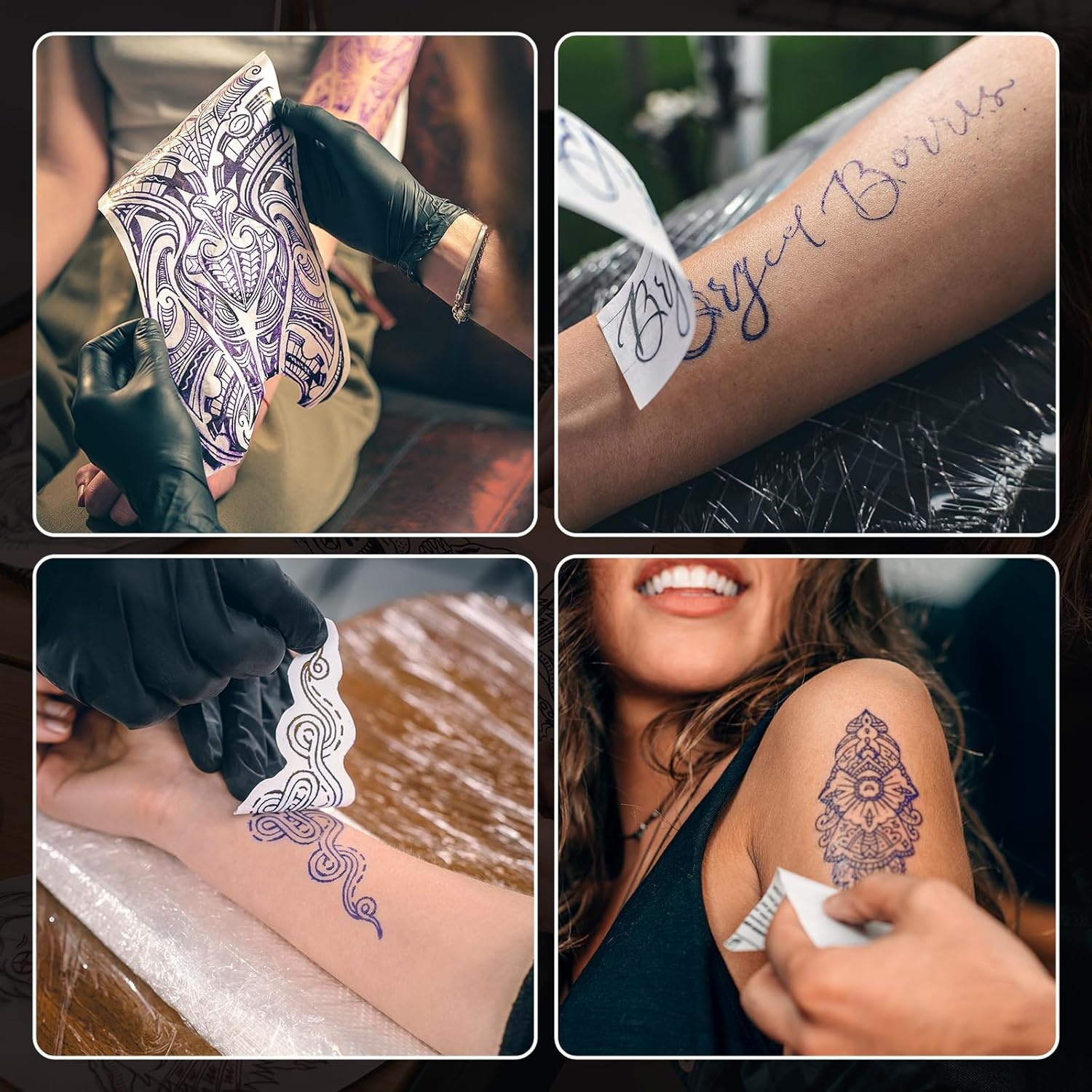 image:imageMUNBYN Tattoo Transfer Paper 100 Sheets A4 Size Tattoo Stencil Paper 4Layer Stencil Papers for Tattooing Tattoos Kit Supplies Compatible with ITP05ITP06M08FP90MHTP8009 Printer100 PCS