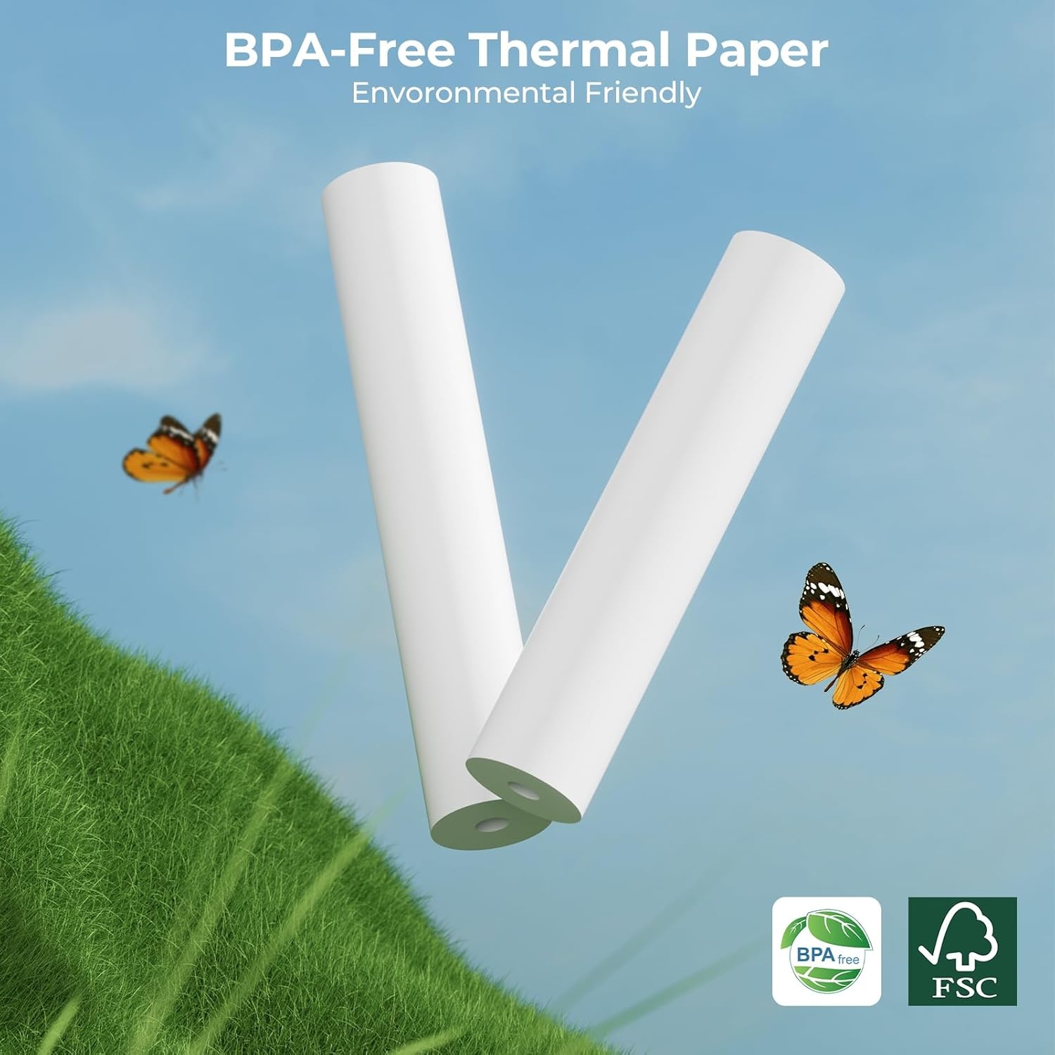 image:imageMUNBYN Thermal Paper 3 Rolls A4A5B5 Sizes 27 SheetsRoll Thermal Paper for Receipt Document Homework Picture Compatible with ITP04ITP01 Portable Printer BPA Free