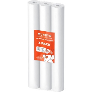 image:imageMUNBYN A4 Thermal Paper 3 Rolls 27 SheetsRoll Thermal Paper for Document Homework Picture 827210mm width Compatible with ITP02ITP04ITP01 Portable Printer BPA Free