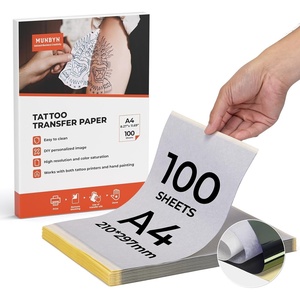 image:imageMUNBYN Tattoo Transfer Paper 100 Sheets A4 Size Tattoo Stencil Paper 4Layer Stencil Papers for Tattooing Tattoos Kit Supplies Compatible with ITP05ITP06M08FP90MHTP8009 Printer100 PCS