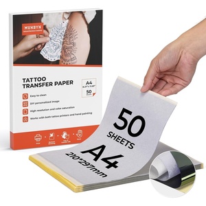 image:imageMUNBYN Tattoo Transfer Paper 100 Sheets A4 Size Tattoo Stencil Paper 4Layer Stencil Papers for Tattooing Tattoos Kit Supplies Compatible with ITP05ITP06M08FP90MHTP8009 Printer50 PCS