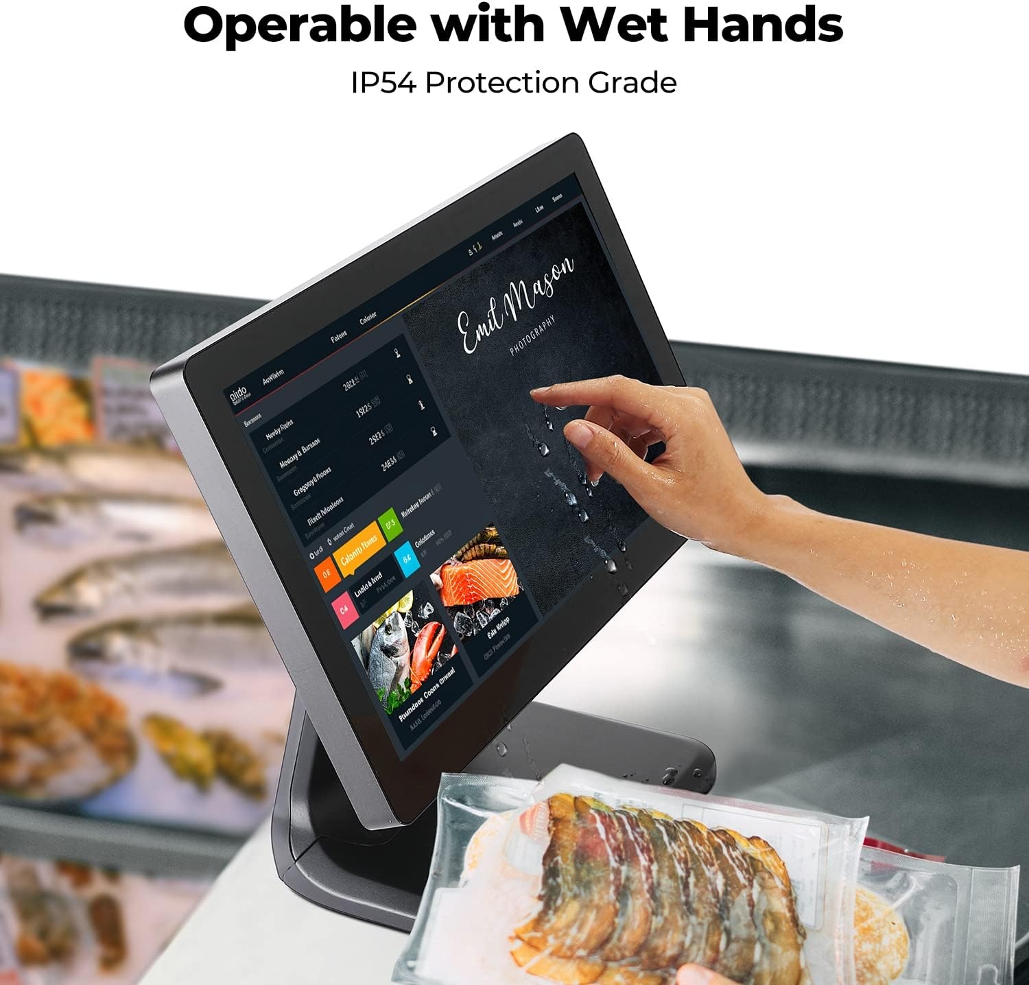 image:imageMUNBYN 156inch POS Touchscreen Monitor Backlit LED MultiTouch Screen Monitor HDMIVGA Capacitive Screen Display True Flat Seamless for Retail Restaurant Bar No Driver Required 2Y Protection