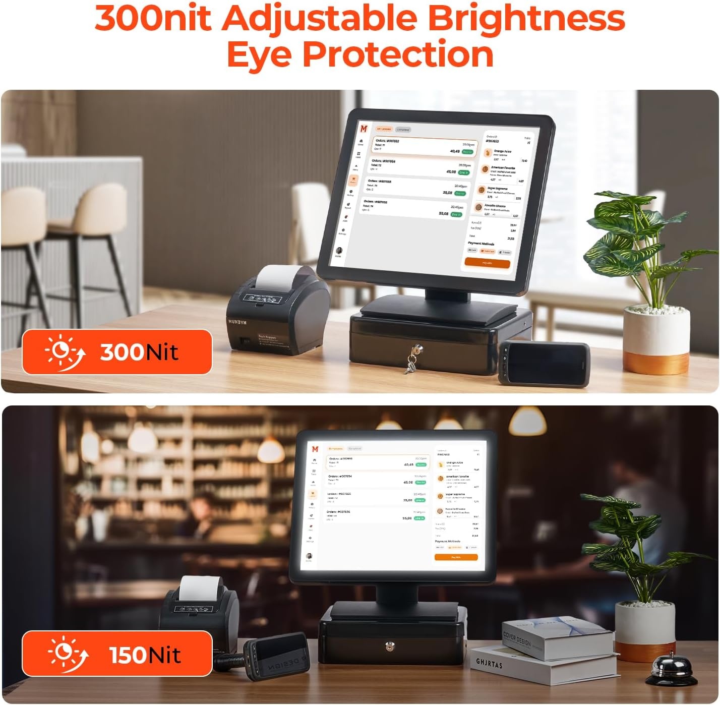 image:imageMUNBYN 19inch POSTouchscreenMonitor LED Backlit MultiTouchScreenMonitor HDMIVGA Capacitive Display True Flat Seamless Design for Retail Restaurant Bar Gym 2Y Protection