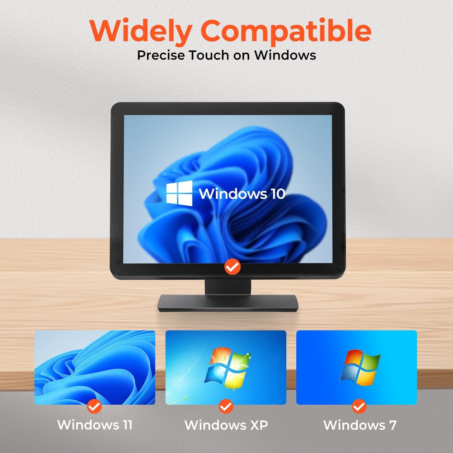 image:imageMUNBYN 19inch POSTouchscreenMonitor LED Backlit MultiTouchScreenMonitor HDMIVGA Capacitive Display True Flat Seamless Design for Retail Restaurant Bar Gym 2Y Protection