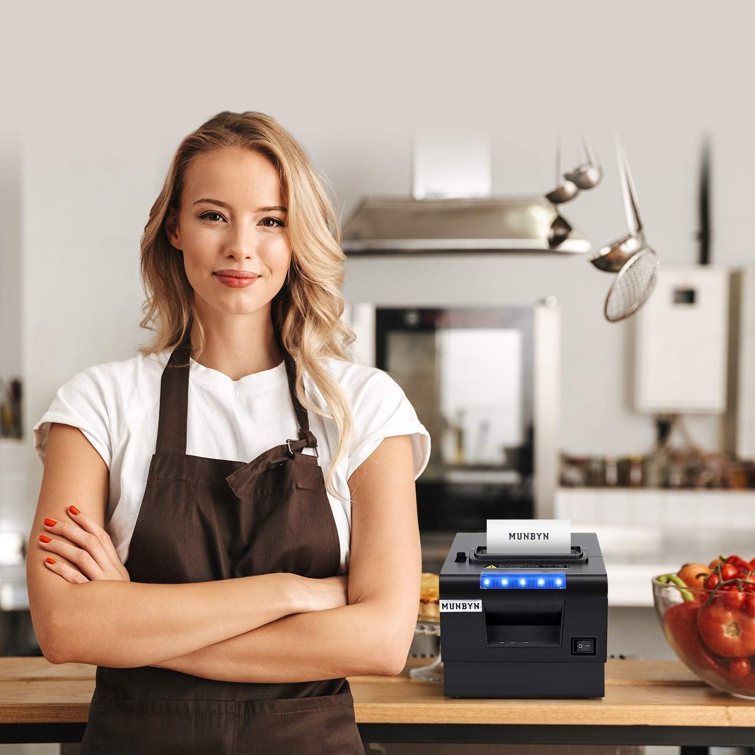 image:imageMUNBYN Receipt Printer P068 3 18 80mm Direct Thermal Printer POS Printer with Auto Cutter Thermal Receipt Printer with USB Serial Ethernet Windows Driver ESCPOS Support Cash Drawer