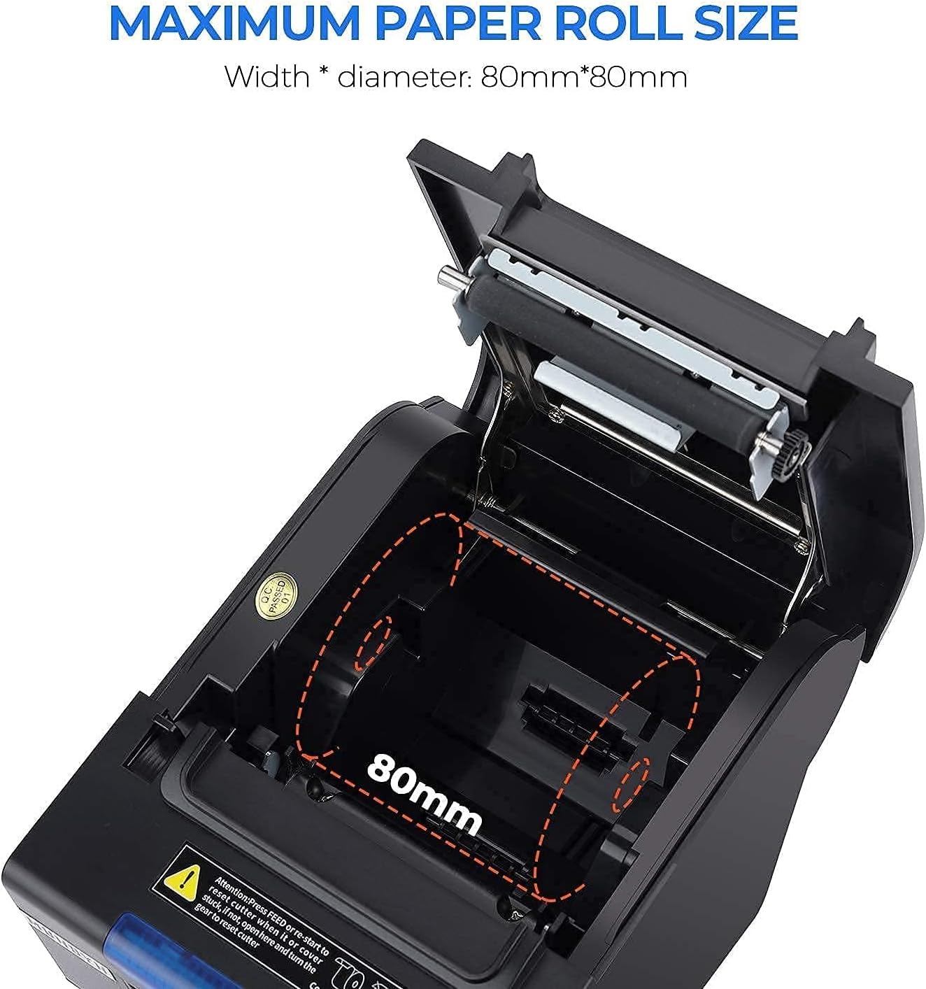 image:imageMUNBYN Receipt Printer P068 3 18 80mm Direct Thermal Printer POS Printer with Auto Cutter Thermal Receipt Printer with USB Serial Ethernet Windows Driver ESCPOS Support Cash Drawer