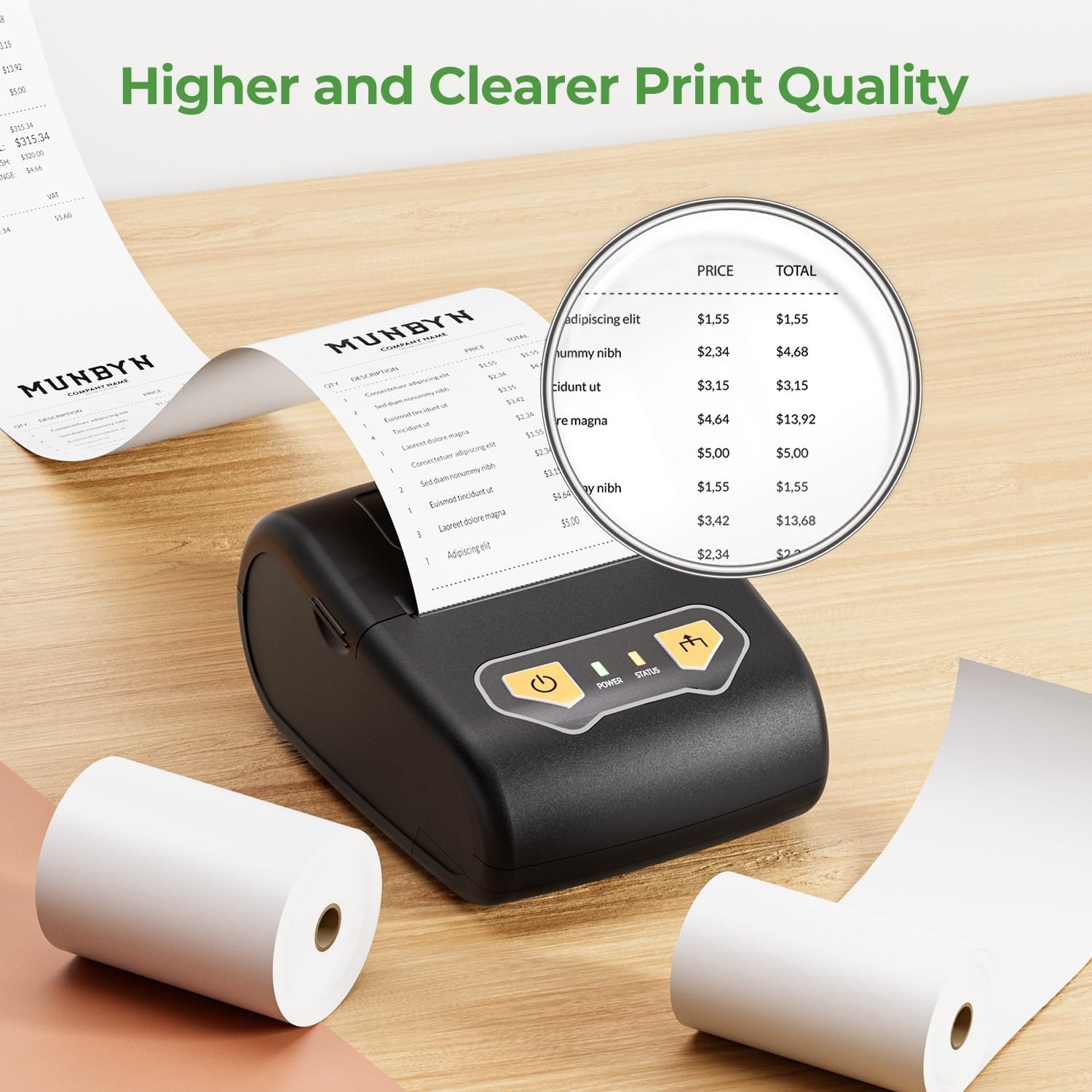 image:imageMUNBYN Thermal Paper 3 18 x 230ft 10 Rolls Receipt Paper Work for Star Micronics TSP100 TSP143 Epson 80mm Receipt Printer Square POS Register 80mm Thermal Receipt Papers BPA Free Plus Version2 14 x 50