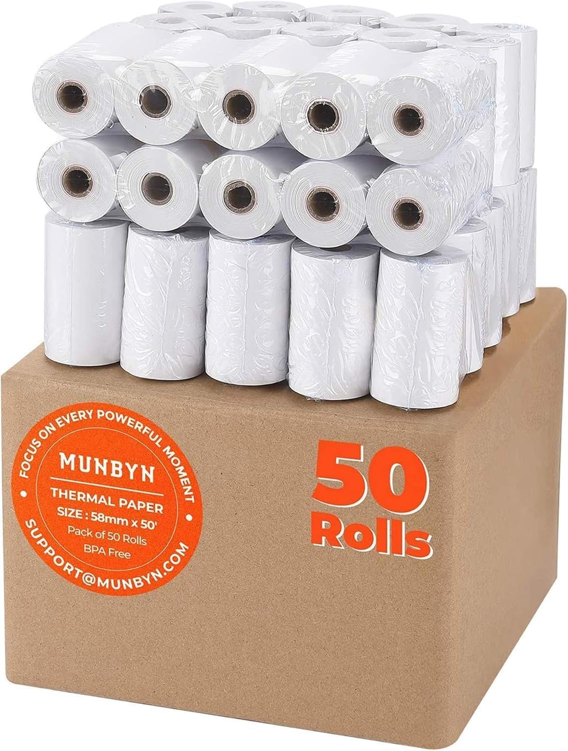 image:imageMUNBYN Thermal Paper 3 18 x 230ft 10 Rolls Receipt Paper Work for Star Micronics TSP100 TSP143 Epson 80mm Receipt Printer Square POS Register 80mm Thermal Receipt Papers BPA Free Plus Version2 14 x 50