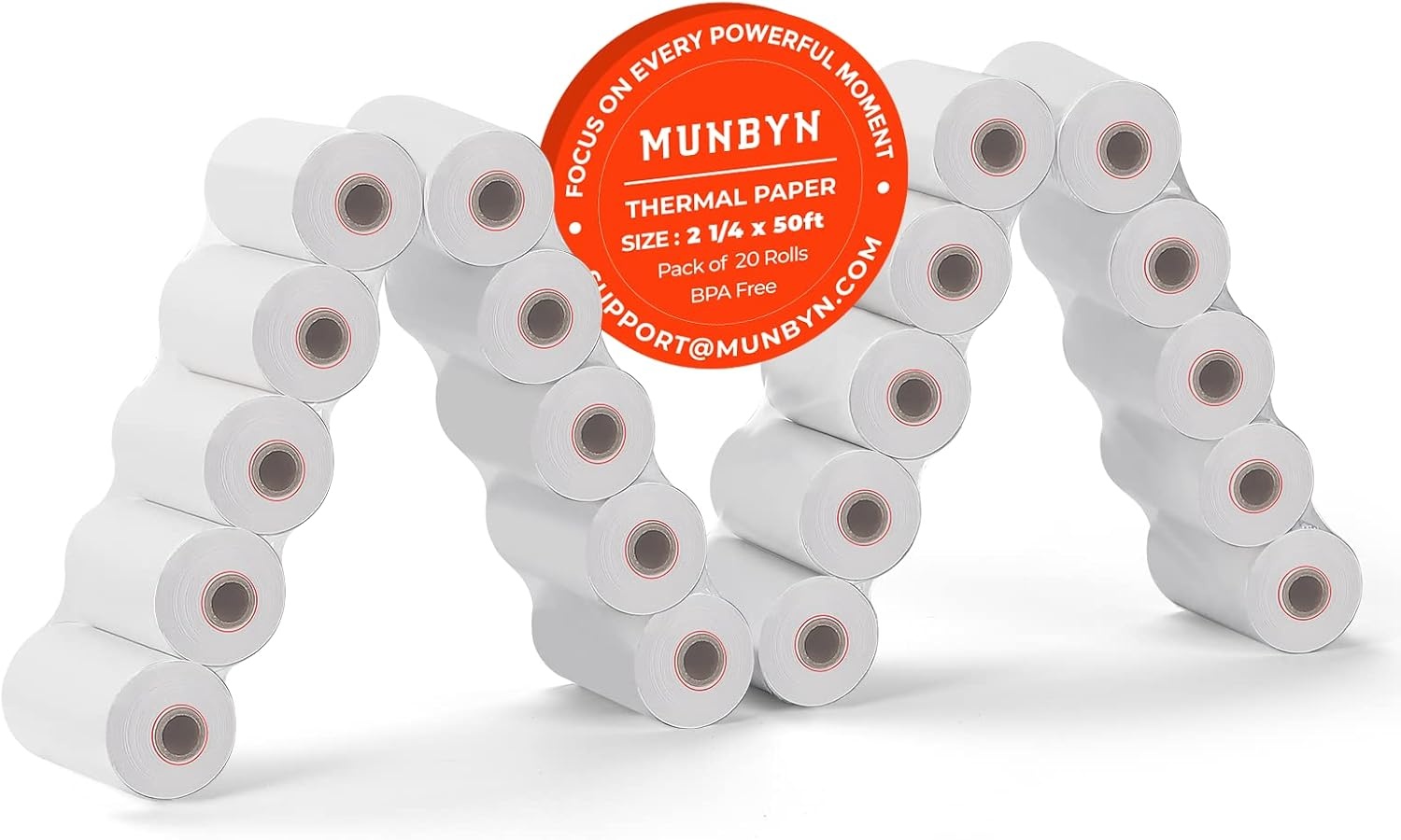 image:imageMUNBYN Thermal Paper 3 18 x 230ft 10 Rolls Receipt Paper Work for Star Micronics TSP100 TSP143 Epson 80mm Receipt Printer Square POS Register 80mm Thermal Receipt Papers BPA Free Plus Version2 14 x 50