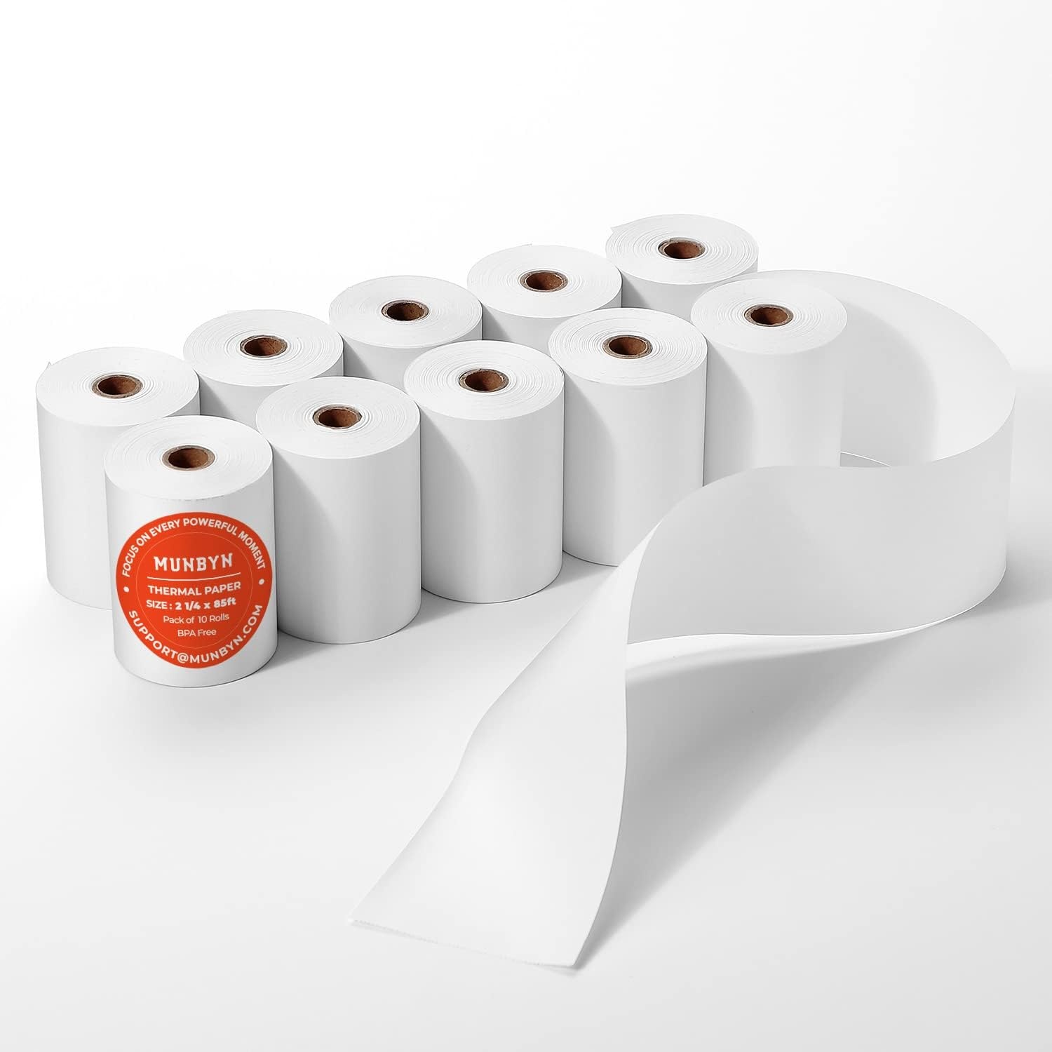 image:imageMUNBYN Thermal Paper 3 18 x 230ft 10 Rolls Receipt Paper Work for Star Micronics TSP100 TSP143 Epson 80mm Receipt Printer Square POS Register 80mm Thermal Receipt Papers BPA Free Plus Version2 14 x 85