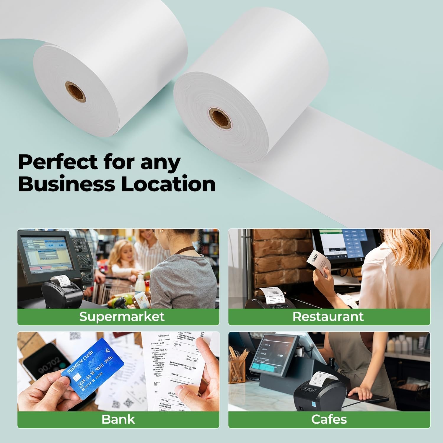 image:imageMUNBYN Thermal Paper 3 18 x 230ft 10 Rolls Receipt Paper Work for Star Micronics TSP100 TSP143 Epson 80mm Receipt Printer Square POS Register 80mm Thermal Receipt Papers BPA Free Plus Version3 18 x 230