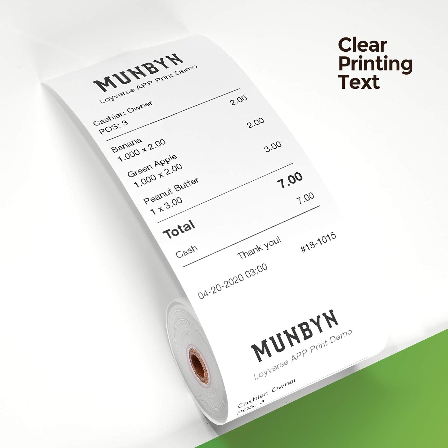 image:imageMUNBYN Thermal Paper 3 18 x 230ft 10 Rolls Receipt Paper Work for Star Micronics TSP100 TSP143 Epson 80mm Receipt Printer Square POS Register 80mm Thermal Receipt Papers BPA Free Plus Version3 18 x 230