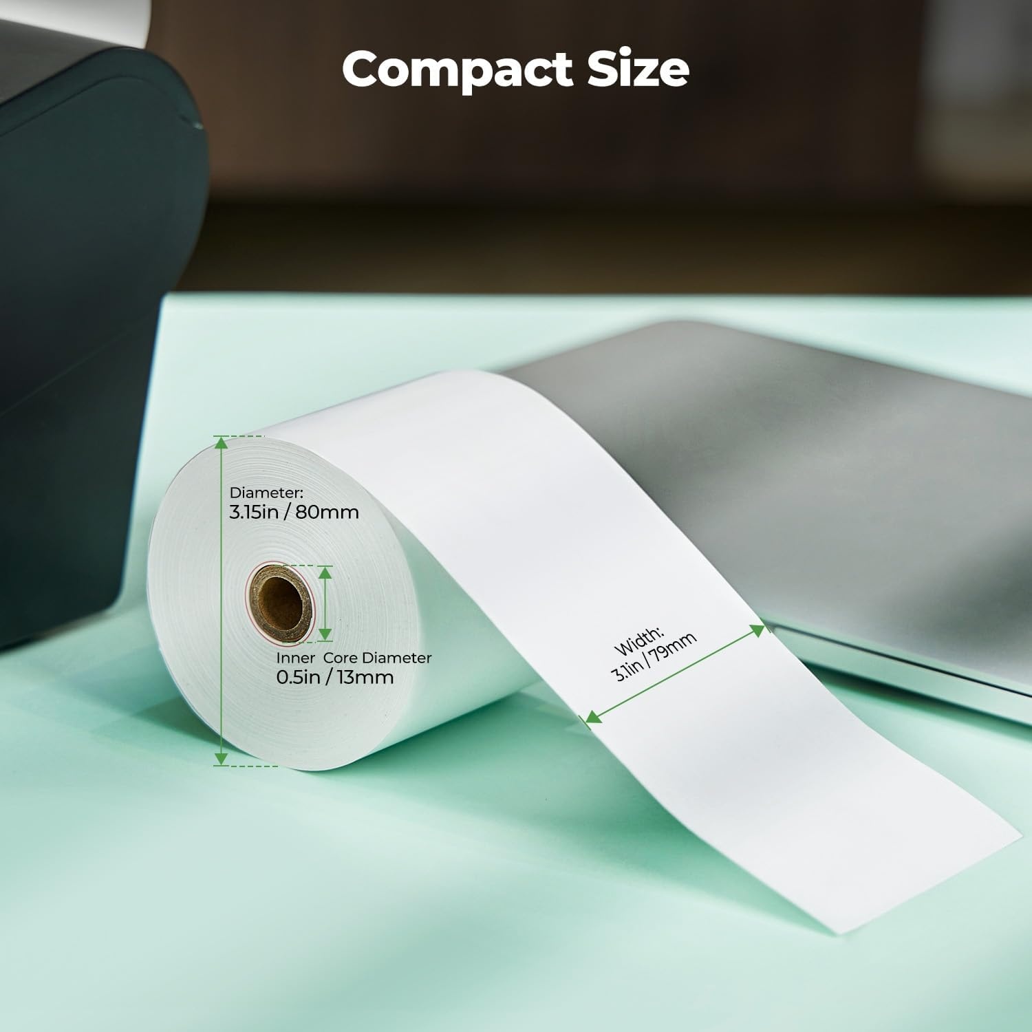 image:imageMUNBYN Thermal Paper 3 18 x 230ft 10 Rolls Receipt Paper Work for Star Micronics TSP100 TSP143 Epson 80mm Receipt Printer Square POS Register 80mm Thermal Receipt Papers BPA Free Plus Version3 18 x 230