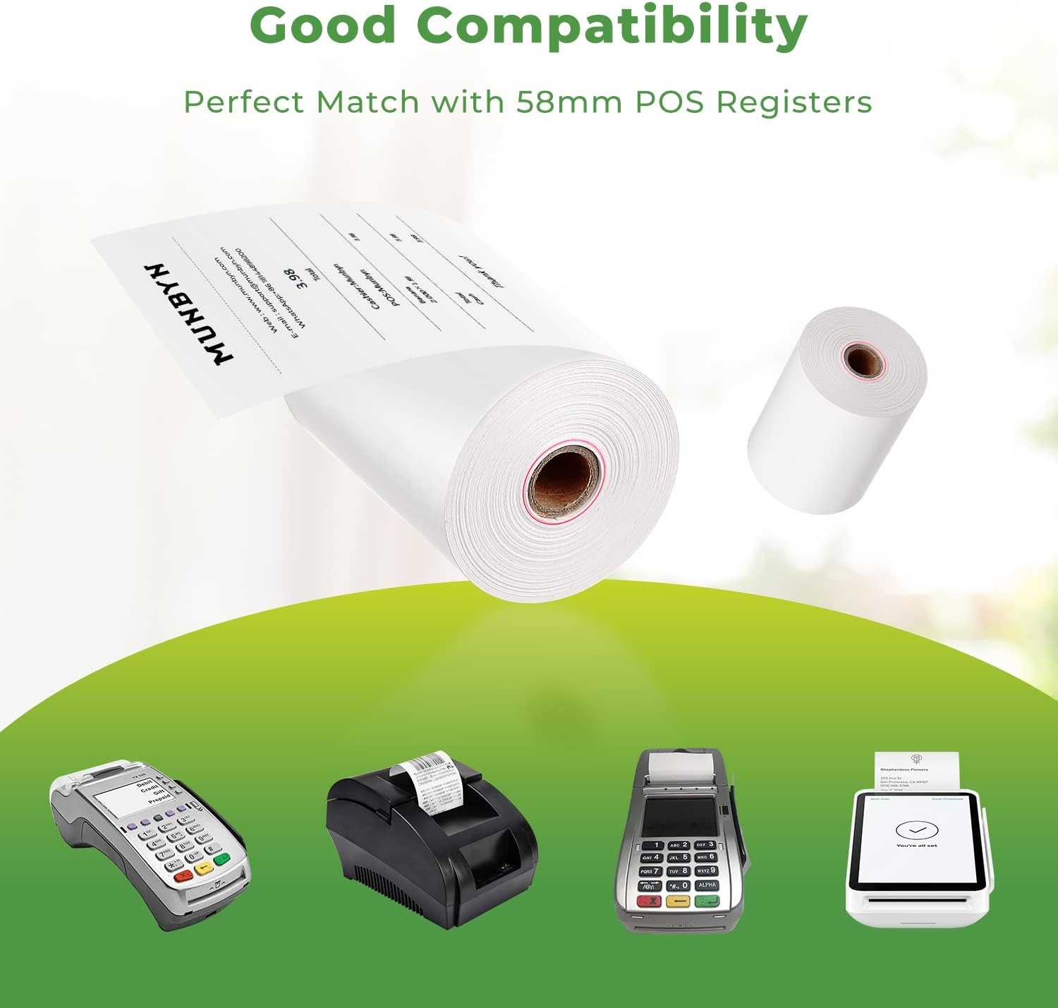 image:imageMUNBYN Thermal Paper 3 18 x 230ft 10 Rolls Receipt Paper Work for Star Micronics TSP100 TSP143 Epson 80mm Receipt Printer Square POS Register 80mm Thermal Receipt Papers BPA Free Plus Version2 14 x 85