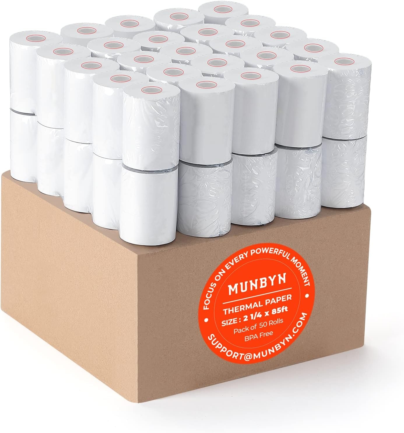 image:imageMUNBYN Thermal Paper 3 18 x 230ft 10 Rolls Receipt Paper Work for Star Micronics TSP100 TSP143 Epson 80mm Receipt Printer Square POS Register 80mm Thermal Receipt Papers BPA Free Plus Version2 14 x 85