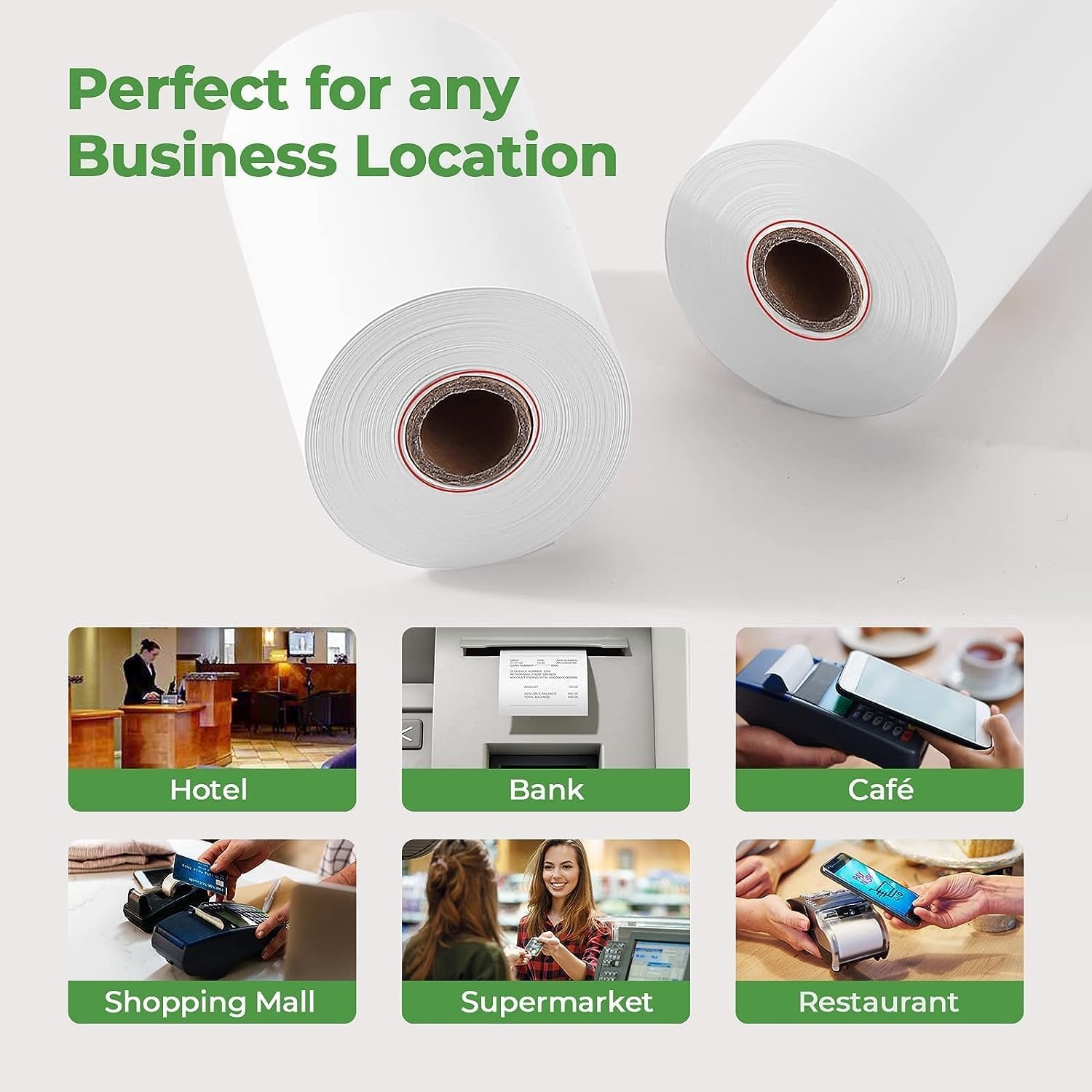 image:imageMUNBYN Thermal Paper 3 18 x 230ft 10 Rolls Receipt Paper Work for Star Micronics TSP100 TSP143 Epson 80mm Receipt Printer Square POS Register 80mm Thermal Receipt Papers BPA Free Plus Version2 14 x 50