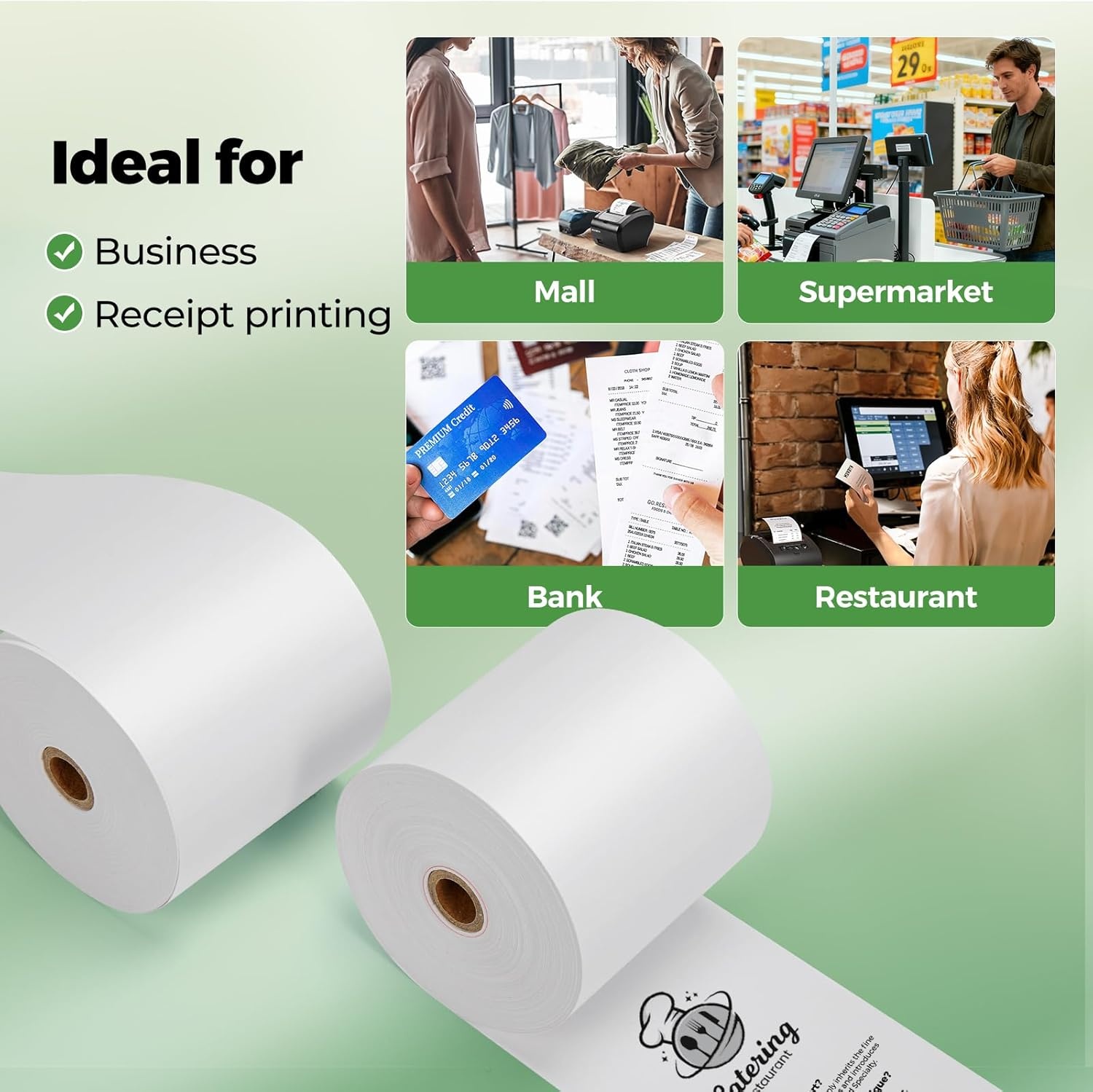 image:imageMUNBYN Thermal Paper 3 18 x 230ft 10 Rolls Receipt Paper Work for Star Micronics TSP100 TSP143 Epson 80mm Receipt Printer Square POS Register 80mm Thermal Receipt Papers BPA Free Plus Version3 18 x 230