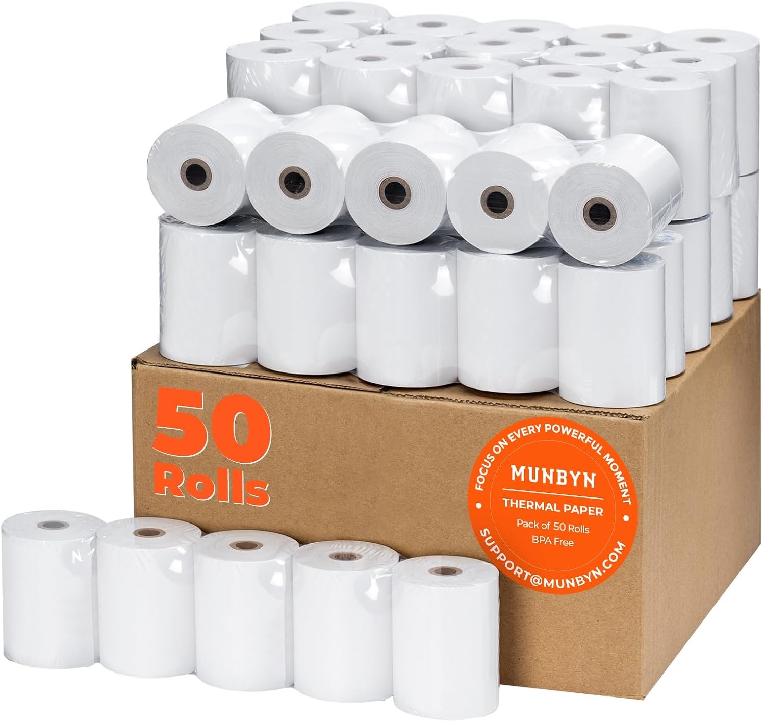 image:imageMUNBYN Thermal Paper 3 18 x 230ft 10 Rolls Receipt Paper Work for Star Micronics TSP100 TSP143 Epson 80mm Receipt Printer Square POS Register 80mm Thermal Receipt Papers BPA Free Plus Version3 18 x 230