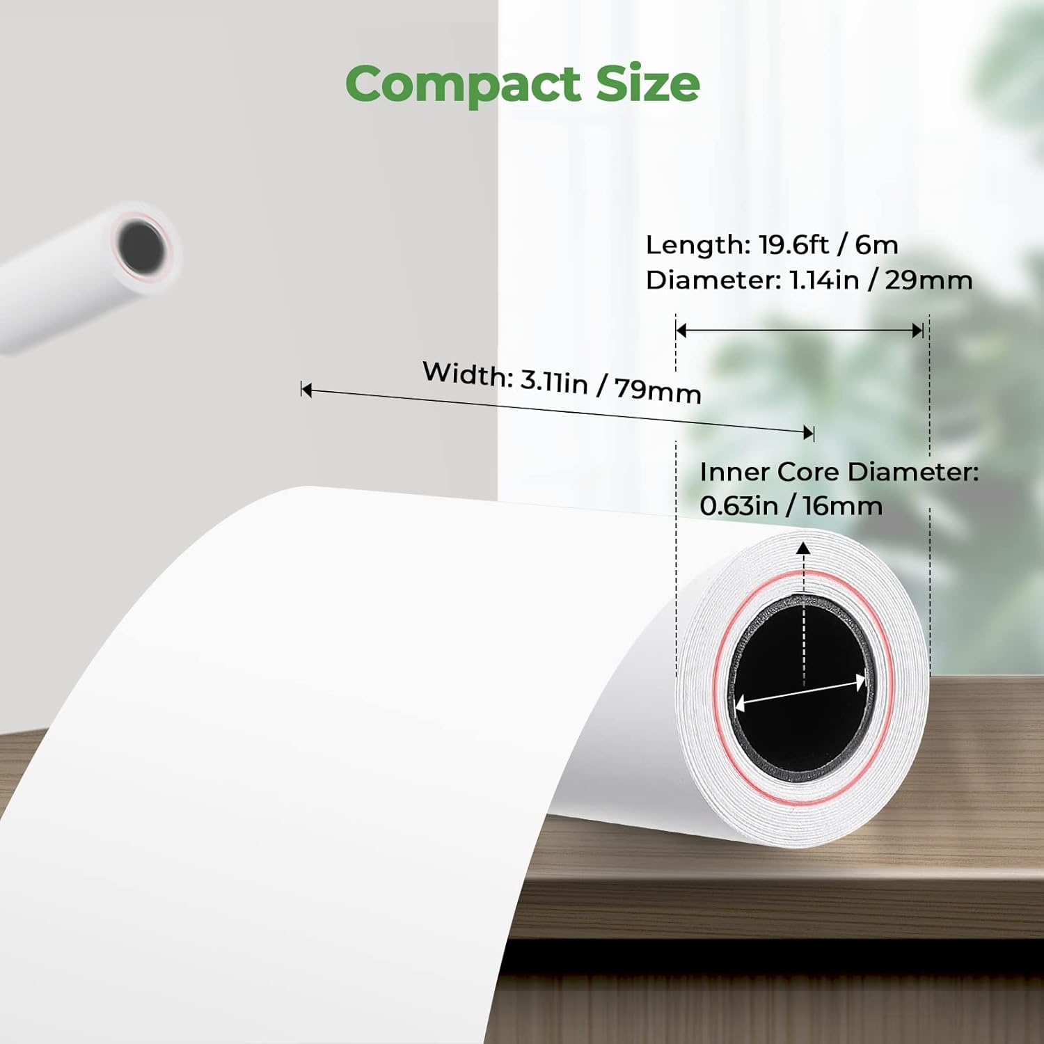 image:imageMUNBYN Thermal Paper 3 18 x 230ft 10 Rolls Receipt Paper Work for Star Micronics TSP100 TSP143 Epson 80mm Receipt Printer Square POS Register 80mm Thermal Receipt Papers BPA Free Plus Version3 18 x 196