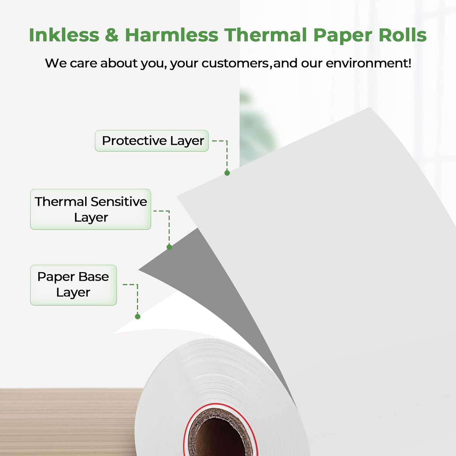 image:imageMUNBYN Thermal Paper 3 18 x 230ft 10 Rolls Receipt Paper Work for Star Micronics TSP100 TSP143 Epson 80mm Receipt Printer Square POS Register 80mm Thermal Receipt Papers BPA Free Plus Version2 14 x 85
