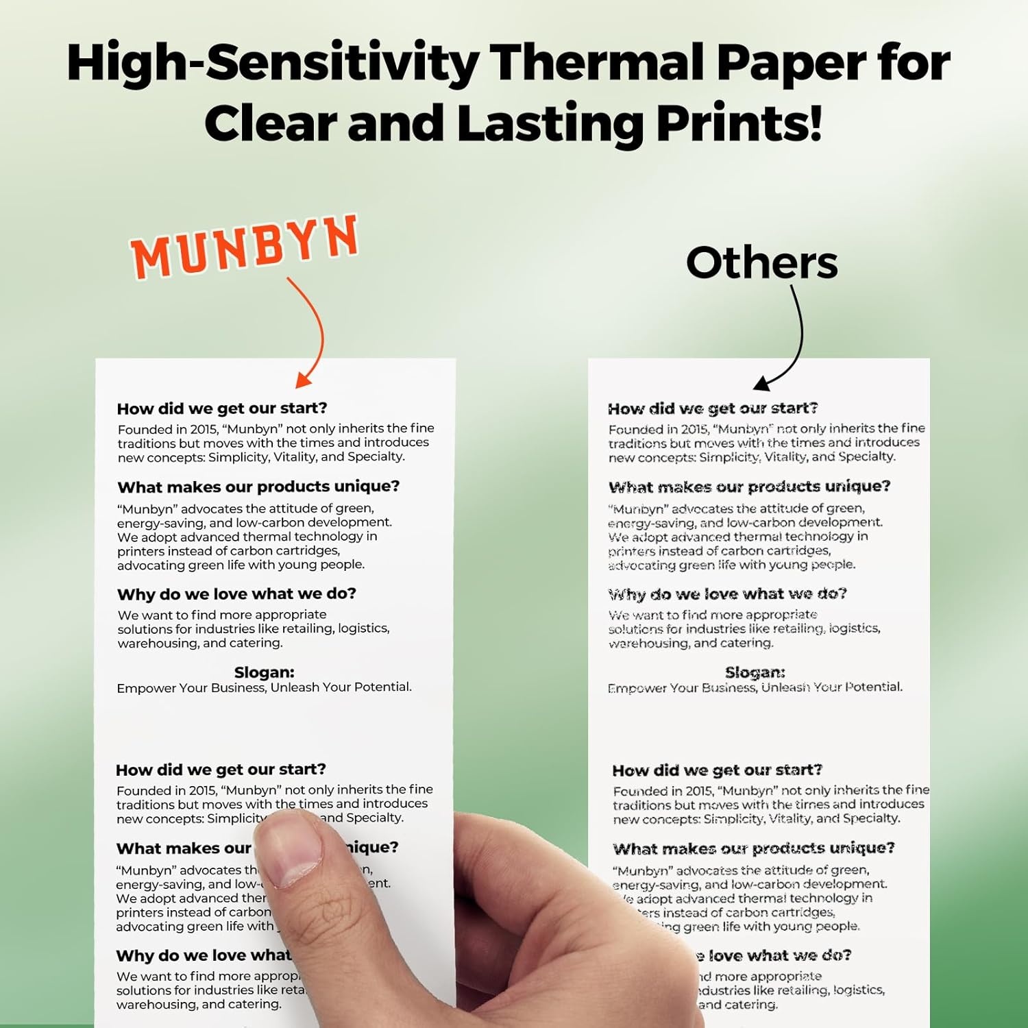 image:imageMUNBYN Thermal Paper 3 18 x 230ft 10 Rolls Receipt Paper Work for Star Micronics TSP100 TSP143 Epson 80mm Receipt Printer Square POS Register 80mm Thermal Receipt Papers BPA Free Plus Version3 18 x 230