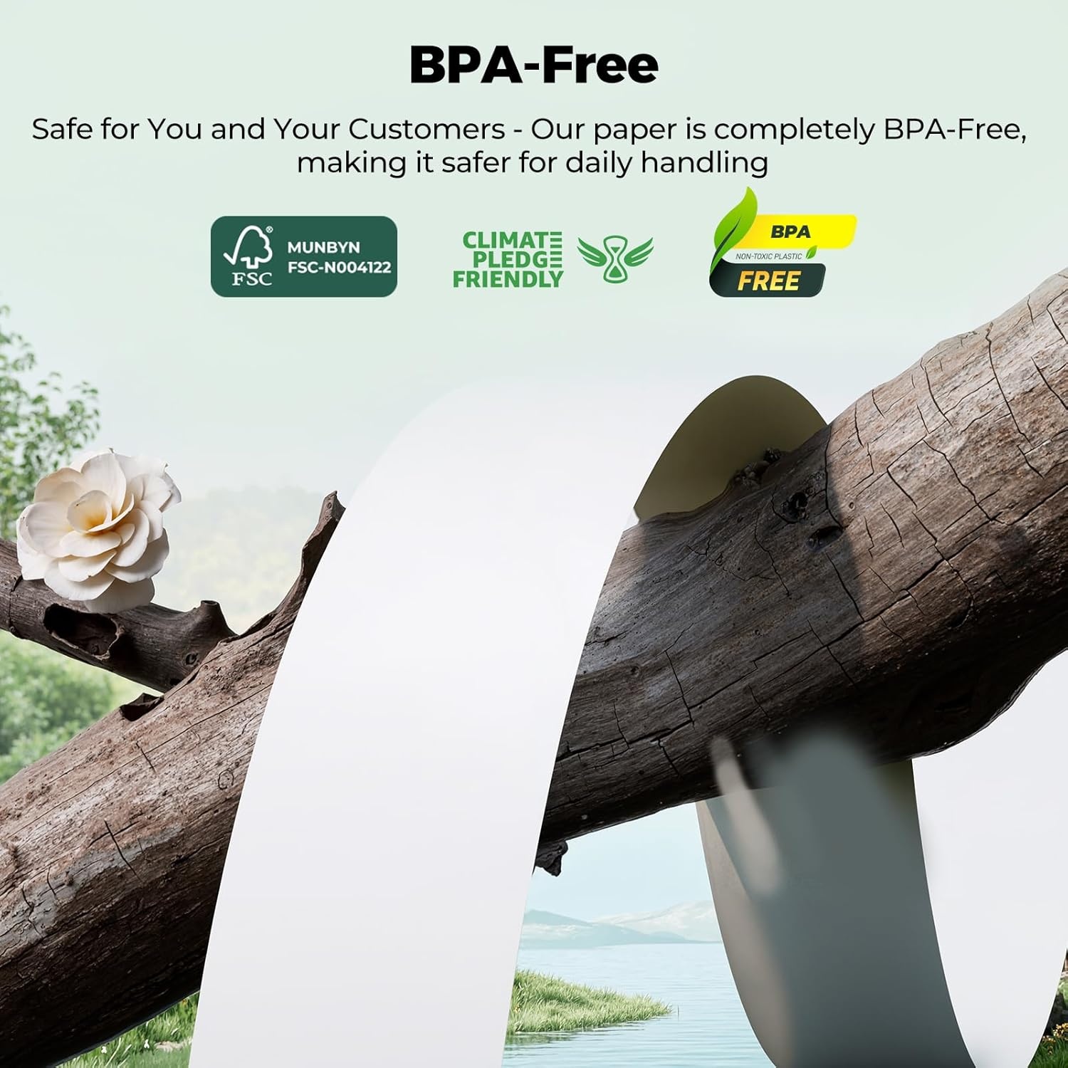 image:imageMUNBYN Thermal Paper 3 18 x 230ft 10 Rolls Receipt Paper Work for Star Micronics TSP100 TSP143 Epson 80mm Receipt Printer Square POS Register 80mm Thermal Receipt Papers BPA Free Plus Version3 18 x 230