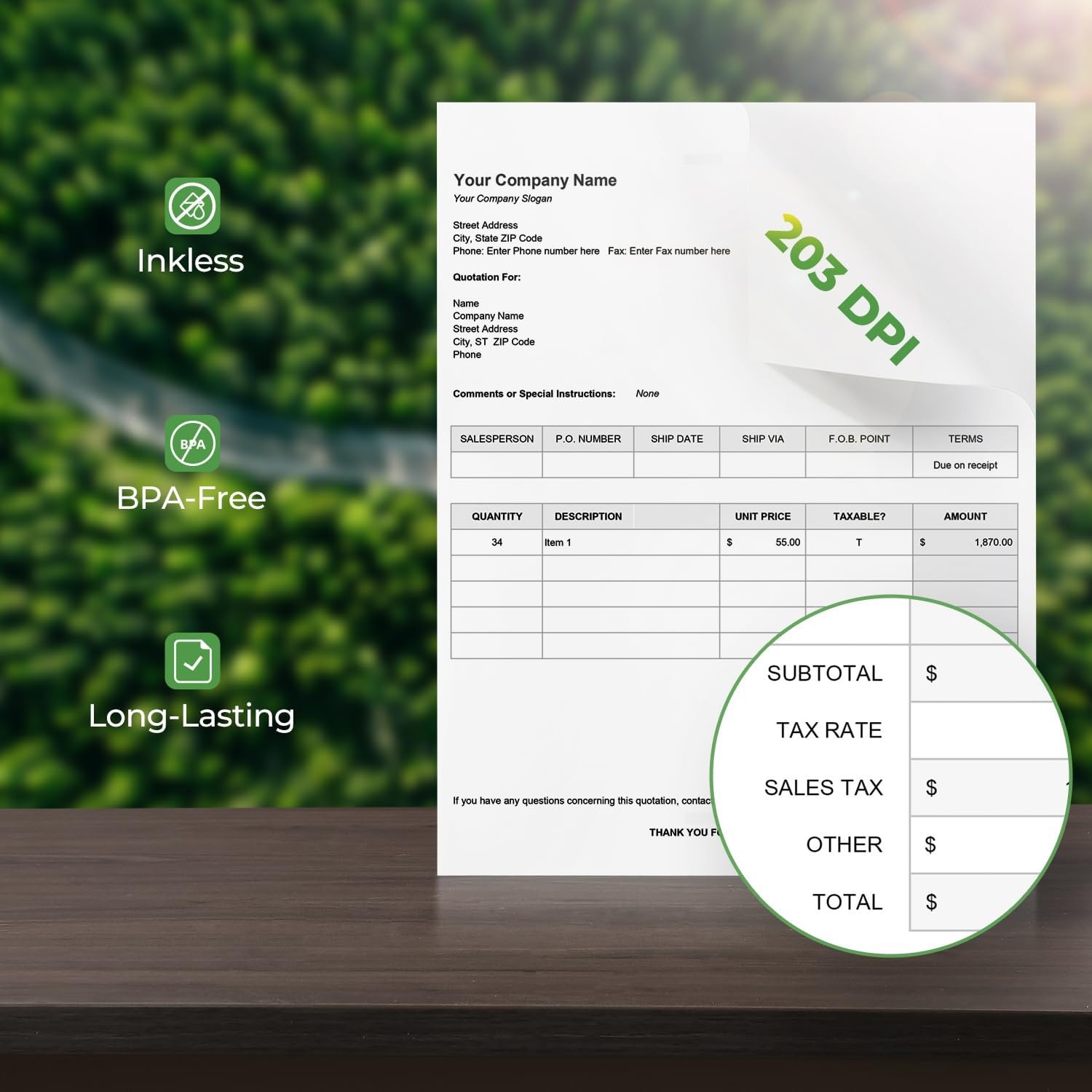 image:imageMUNBYN Thermal Printer Paper 85 x 11 Inch US Letter Size Thermal Paper 100 Sheets Compatible with ITP01A40 Not Compatible with ITP04 Continual Feeding Thermal Paper