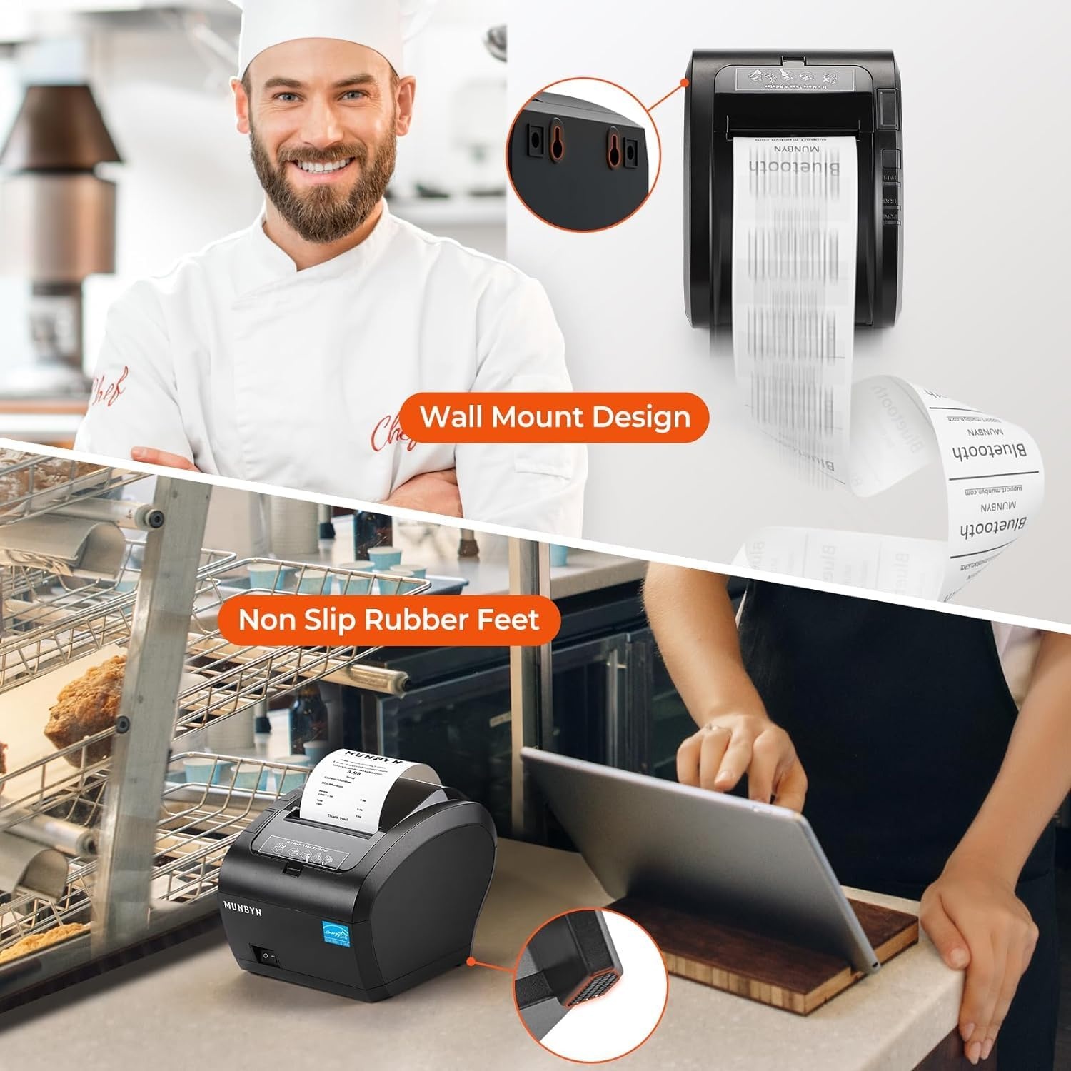 image:imageMUNBYN WiFi Receipt Printer with USB Port 80mm WiFi POS Printer Works with Mac Windows Chromebook Linux Cash Drawer No Support for Square Zettle Shopify Kyte Bluetooth or 5G WiFiWiFi