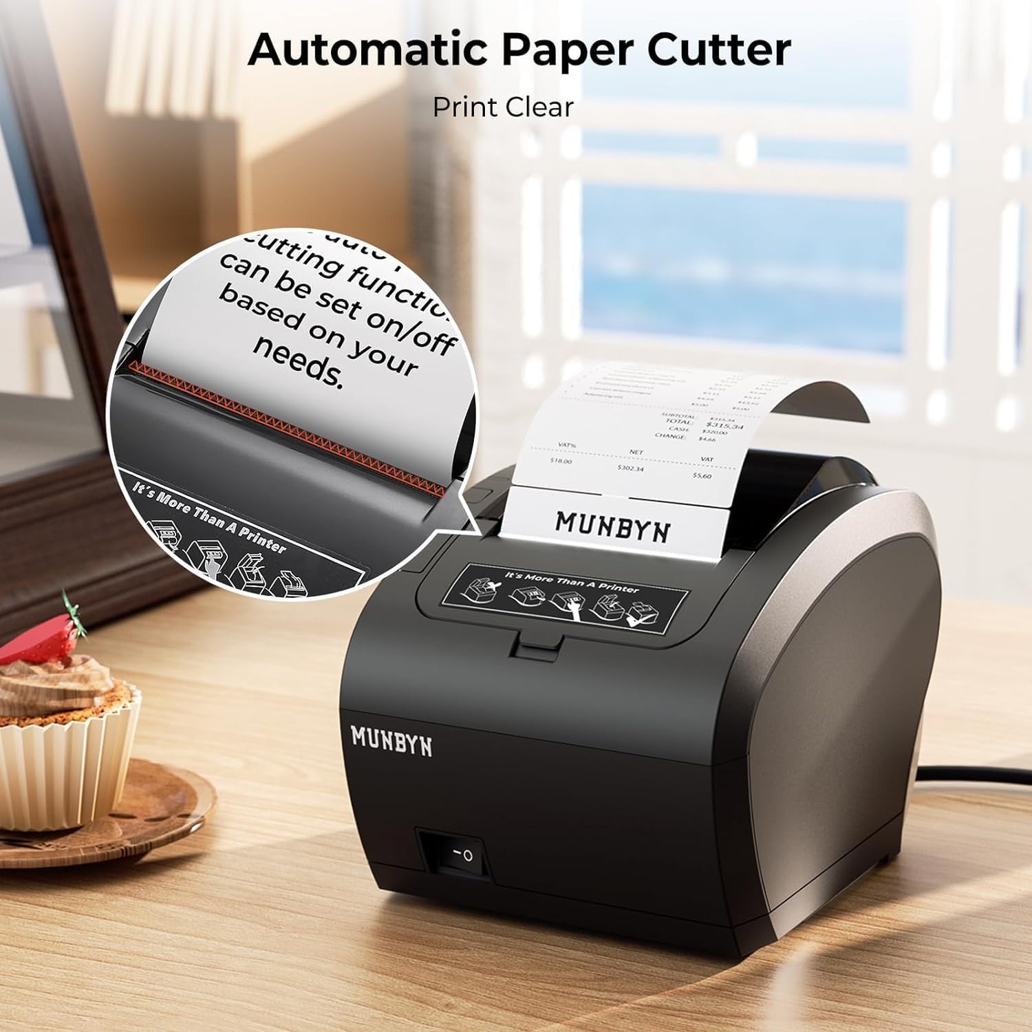 image:imageMUNBYN WiFi Receipt Printer with USB Port 80mm WiFi POS Printer Works with Mac Windows Chromebook Linux Cash Drawer No Support for Square Zettle Shopify Kyte Bluetooth or 5G WiFiWiFi