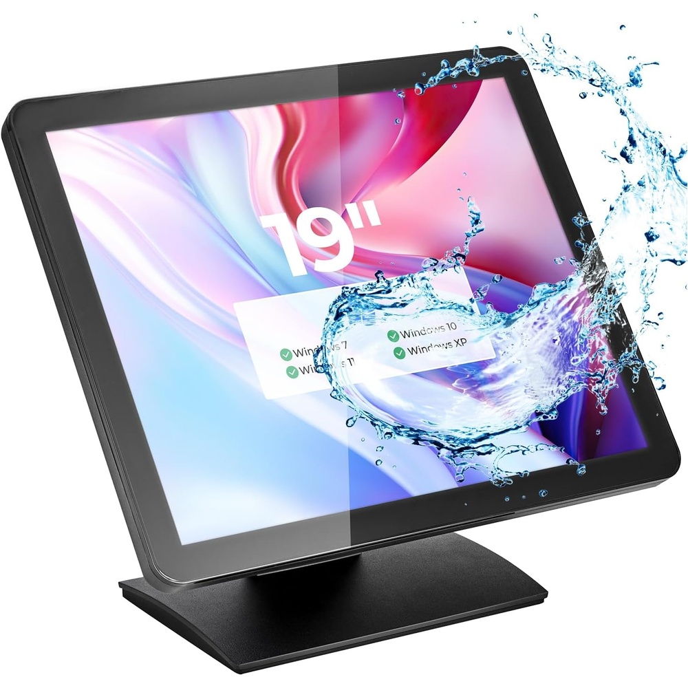image:imageMUNBYN 19inch POSTouchscreenMonitor LED Backlit MultiTouchScreenMonitor HDMIVGA Capacitive Display True Flat Seamless Design for Retail Restaurant Bar Gym 2Y Protection