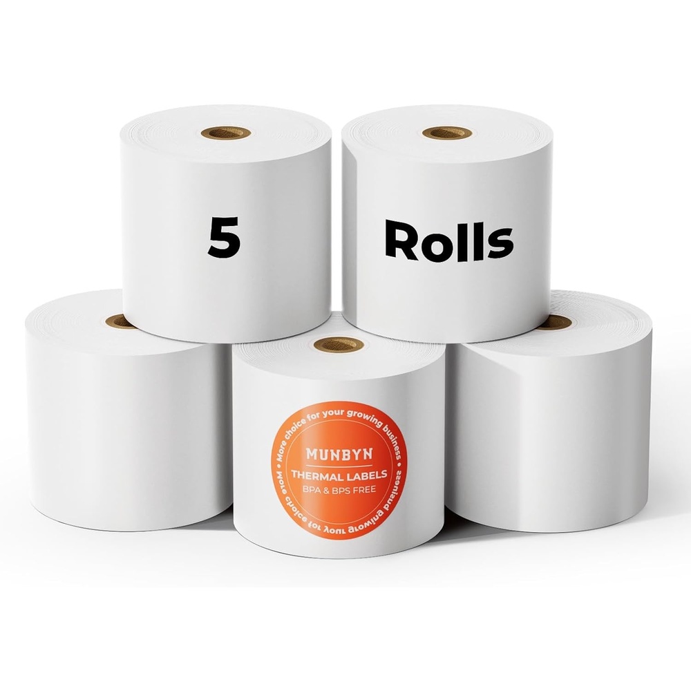 image:imageMUNBYN Thermal Paper 3 18 x 230ft 10 Rolls Receipt Paper Work for Star Micronics TSP100 TSP143 Epson 80mm Receipt Printer Square POS Register 80mm Thermal Receipt Papers BPA Free Plus Version3 18 x 230