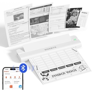 image:imageMUNBYN Portable Printers Wireless for Travel ITP02 Portable Printer Bluetooth Support 85x11 amp A4 Thermal Paper Compatible with Android iOS amp Laptop Small Printer for Office SchoolWhite