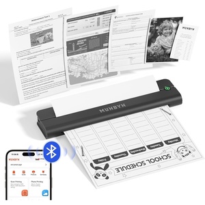 image:imageMUNBYN Portable Printers Wireless for Travel ITP02 Portable Printer Bluetooth Support 85x11 amp A4 Thermal Paper Compatible with Android iOS amp Laptop Small Printer for Office SchoolBlack