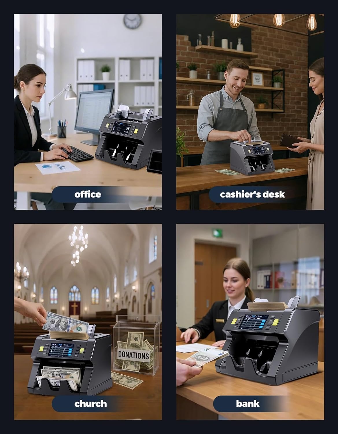 image:imageMUNBYN IMC21 Money Counter Machine Mixed Denomination CISUVIRMGMT Counterfeit Detection Touch Screen USD MXN LBP CAD Cash Counter for Business Printer Compatible Bill Counter 2Y Protect
