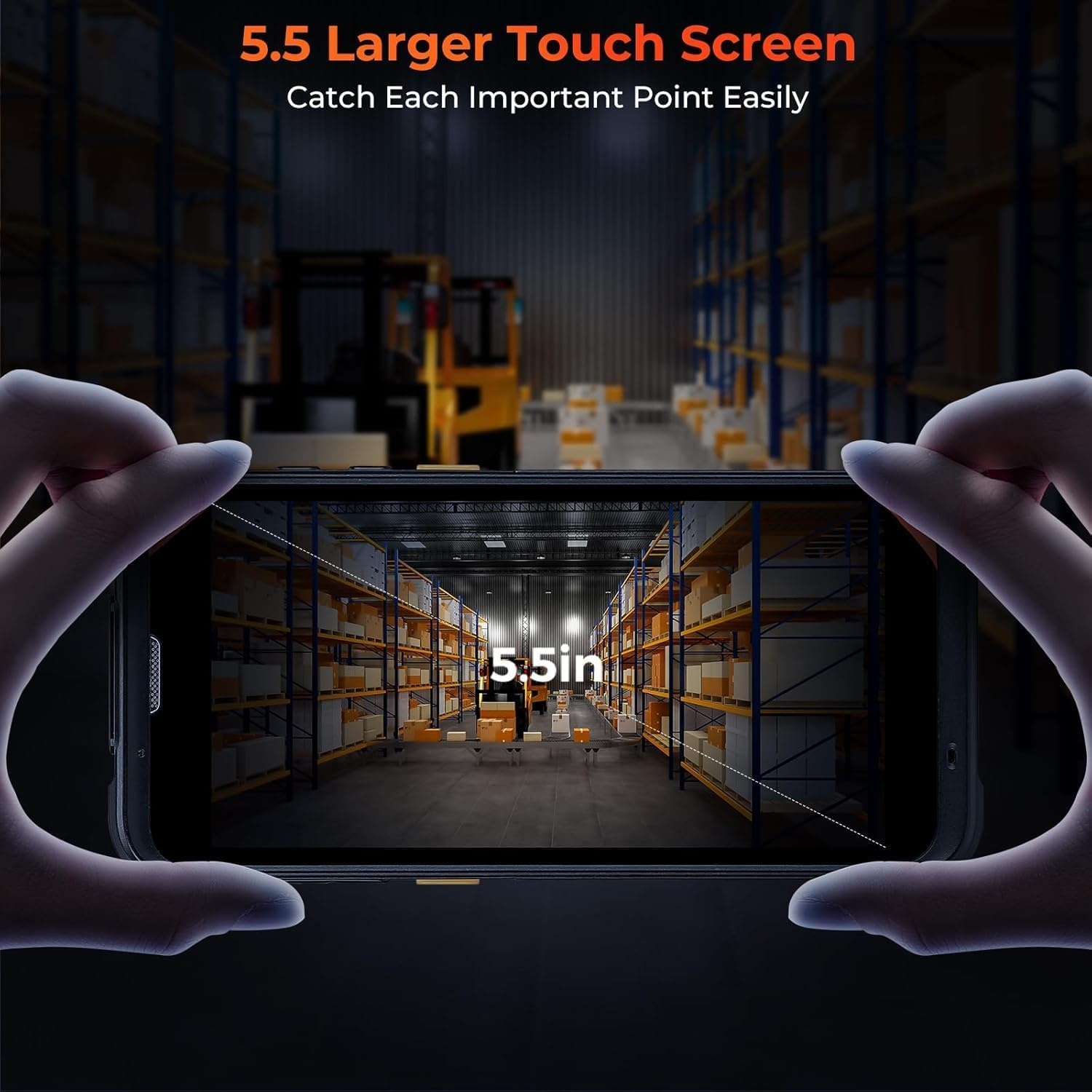 image:imageMUNBYN IPDA101P Upgraded Android 13 Barcode Scanner with Pistol Grip WiFi 6 Handheld Mobile Computer PDA 55 Screen Equipped Data Terminal SE4710 Zebra Engine GPS 1D2DQR Inventory ScannerBarcode Scanner Without Pistol Grip
