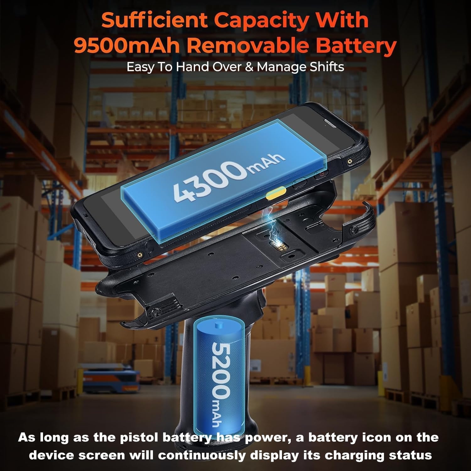 image:imageMUNBYN IPDA101P Upgraded Android 13 Barcode Scanner with Pistol Grip WiFi 6 Handheld Mobile Computer PDA 55 Screen Equipped Data Terminal SE4710 Zebra Engine GPS 1D2DQR Inventory ScannerBarcode Scanner With Pistol Grip