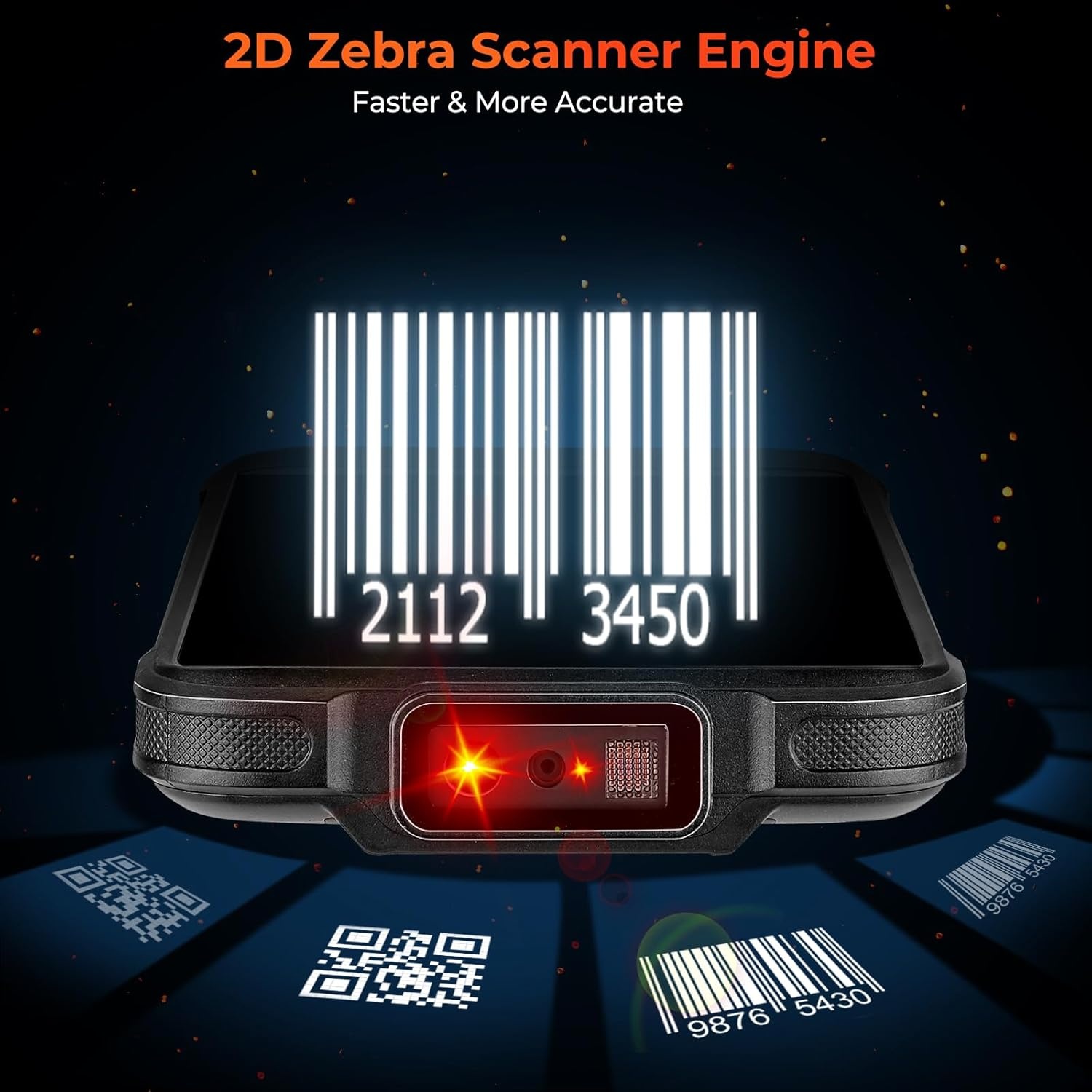image:imageMUNBYN IPDA101P Upgraded Android 13 Barcode Scanner with Pistol Grip WiFi 6 Handheld Mobile Computer PDA 55 Screen Equipped Data Terminal SE4710 Zebra Engine GPS 1D2DQR Inventory ScannerBarcode Scanner With Pistol Grip