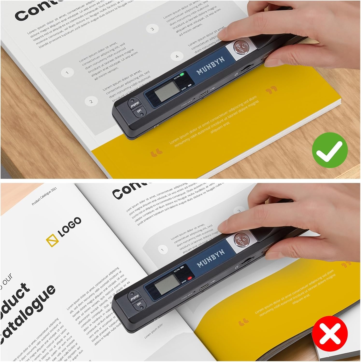 image:imageMUNBYN Portable Scanner 900 DPI Photo Scanner for A4 Documents amp Pictures Wand Reader with 16G SD Card Flat Scanning USB Transfer to PCLaptop No Driver Required Blackblack
