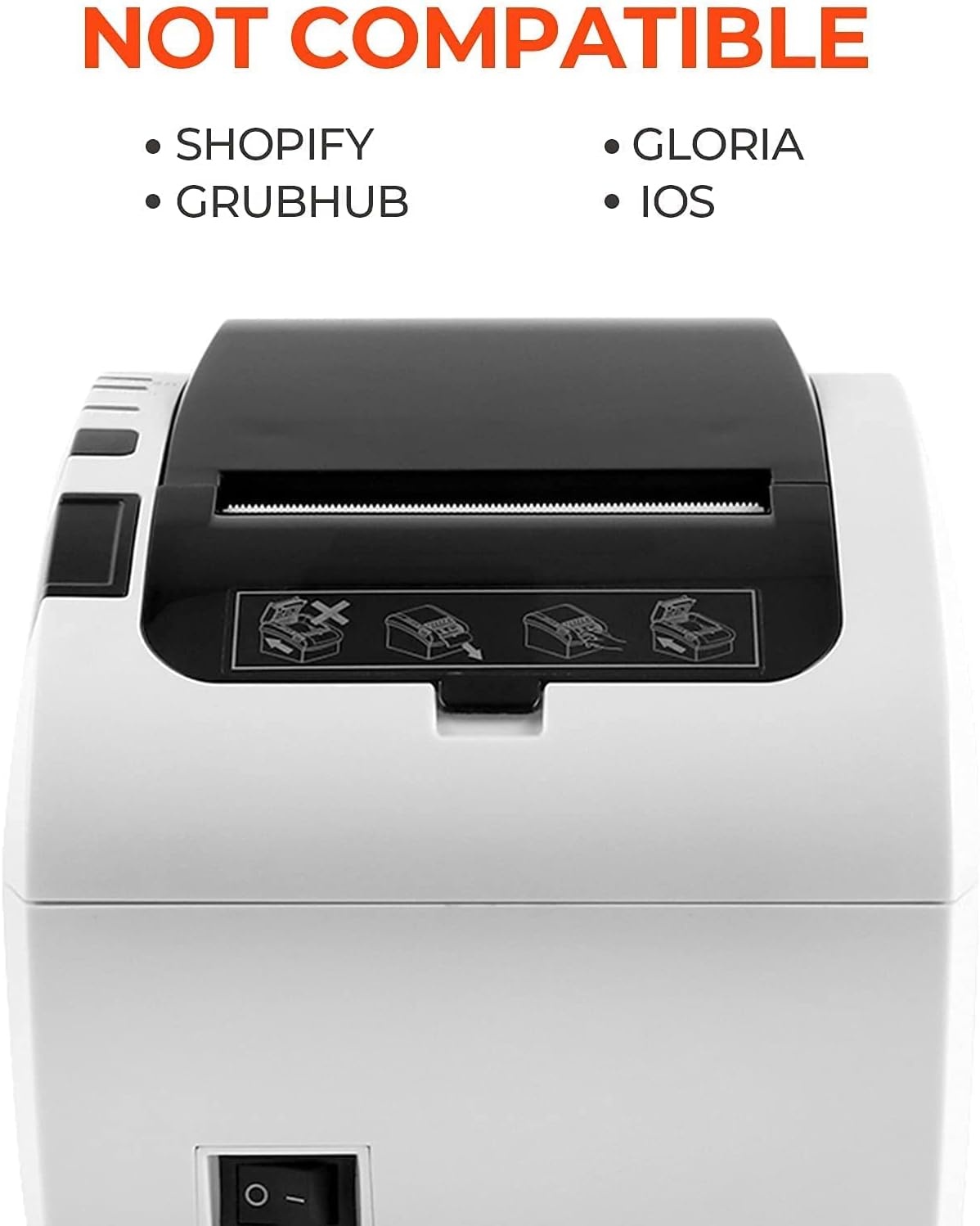image:imageMUNBYN Receipt Printer Thermal Receipt Printer Works with Windows Mac Chromebook Linux Cash Drawer USBEthernet Port 80mm Printer for POS HighSpeed AutoCutter Wall Mount ESCPOS ITPP047White