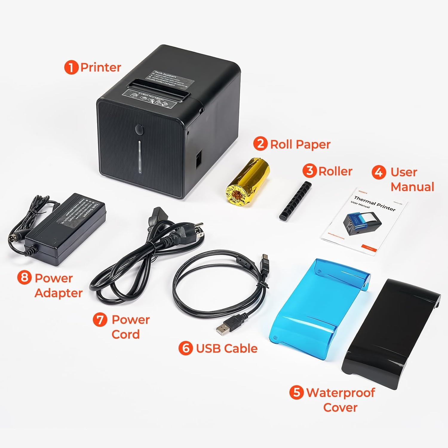 image:imageMUNBYN WiFi Receipt Printer with USB Port 80mm POS Printer Works with Mac Windows Chromebook Linux Cash Drawer ESCPOS P047 WiFi Do Not Support Square Paypal Zettle Shopify Kyte Bluetooth