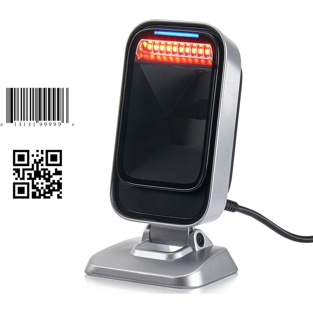 image:imageMUNBYN 1D 2D QR Desktop Barcode Scanner Omnidirectional ManualAutomatic Image Sensing Scanner HandsFree USB Scanner for Windows Linux Mac PC for Mobile EPayment Supermarket POS System Library