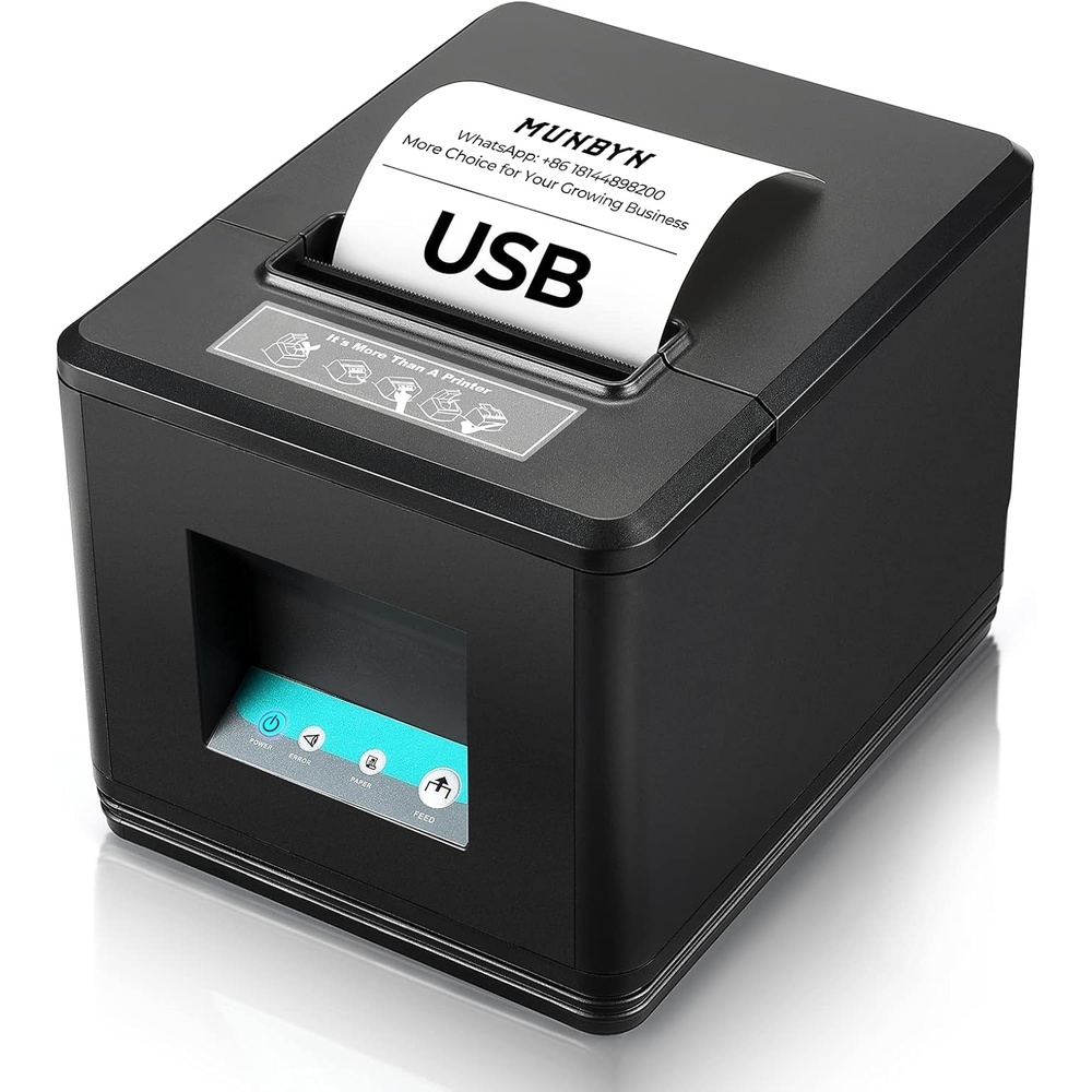 image:imageMUNBYN 80mm USB Thermal Receipt Printer POS Printer with Auto Cutter ESCPOS Command Support Windows Mac Do Not Support Square Only USB Interface
