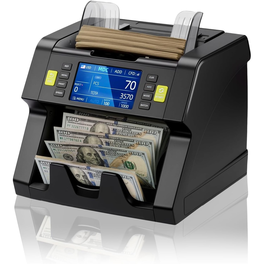 image:imageMUNBYN IMC21 Money Counter Machine Mixed Denomination CISUVIRMGMT Counterfeit Detection Touch Screen USD MXN LBP CAD Cash Counter for Business Printer Compatible Bill Counter 2Y Protect