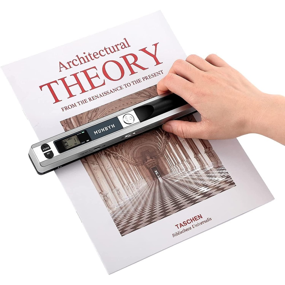 image:imageMUNBYN Portable Scanner 900 DPI Photo Scanner for A4 Documents amp Pictures Wand Reader with 16G SD Card Flat Scanning USB Transfer to PCLaptop No Driver Required Blacksilver