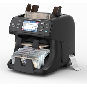 image:imageMUNBYN IMC40 2Pocket Money Counter Machine Mixed Denomination and Sorter Builtin Printer Sort on DENOMFACEORI Value Counting Counterfeit Detection 2 CISUVMGIR Touch Screen 2Y ProtectionBlack