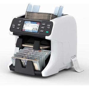 image:imageMUNBYN IMC40 2Pocket Money Counter Machine Mixed Denomination and Sorter Builtin Printer Sort on DENOMFACEORI Value Counting Counterfeit Detection 2 CISUVMGIR Touch Screen 2Y ProtectionWhite