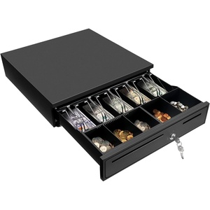 image:imageMUNBYN White Cash Drawer 16 Heavy Duty Cash Register for Point of Sale POS System 5 Bill5 Coin Removable Coin Tray RJ11RJ12 Interface 2 KeyLock Works for Square Business Money DrawerBlack